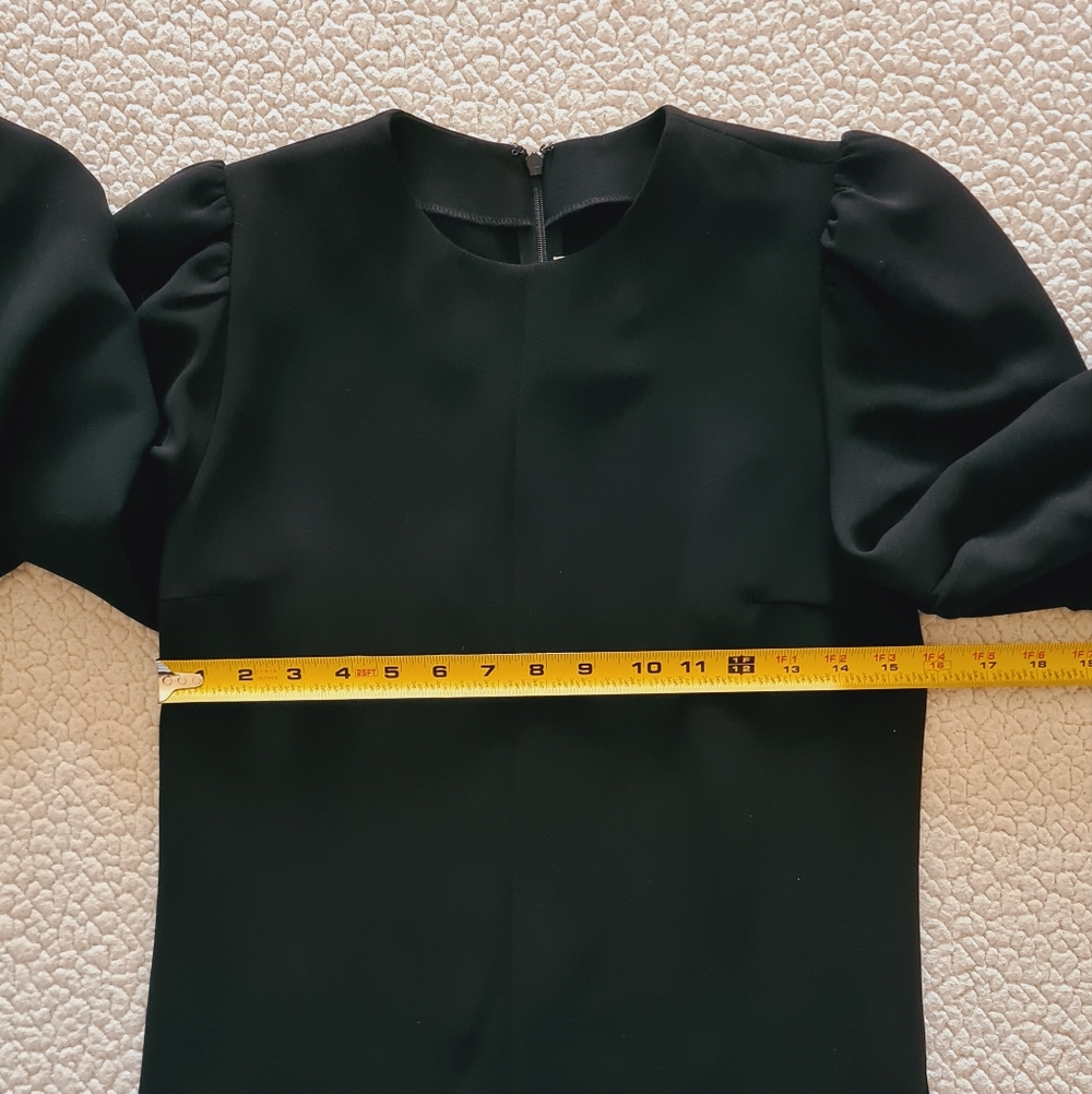 VVB VICTORIA BECKHAM Blouson Sleeve Crepe Shift Dress Black IT 38 US 2 Org $495 - Picture 11 of 14